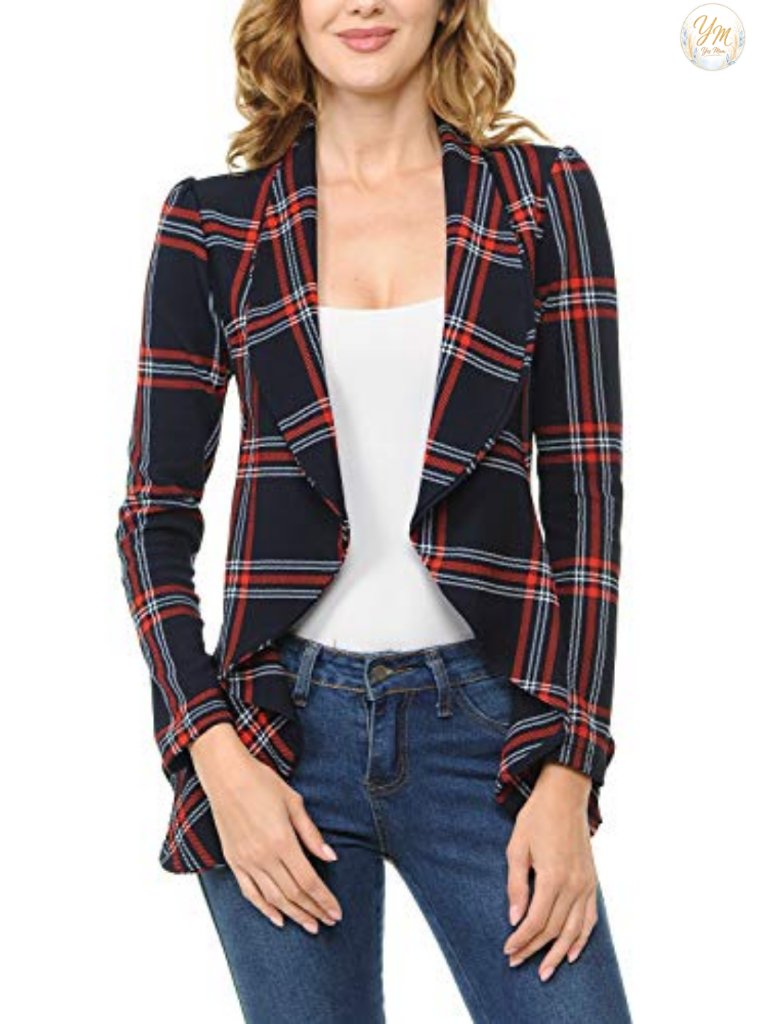 Long Sleeve Draped Open Front Lightweight Blazer